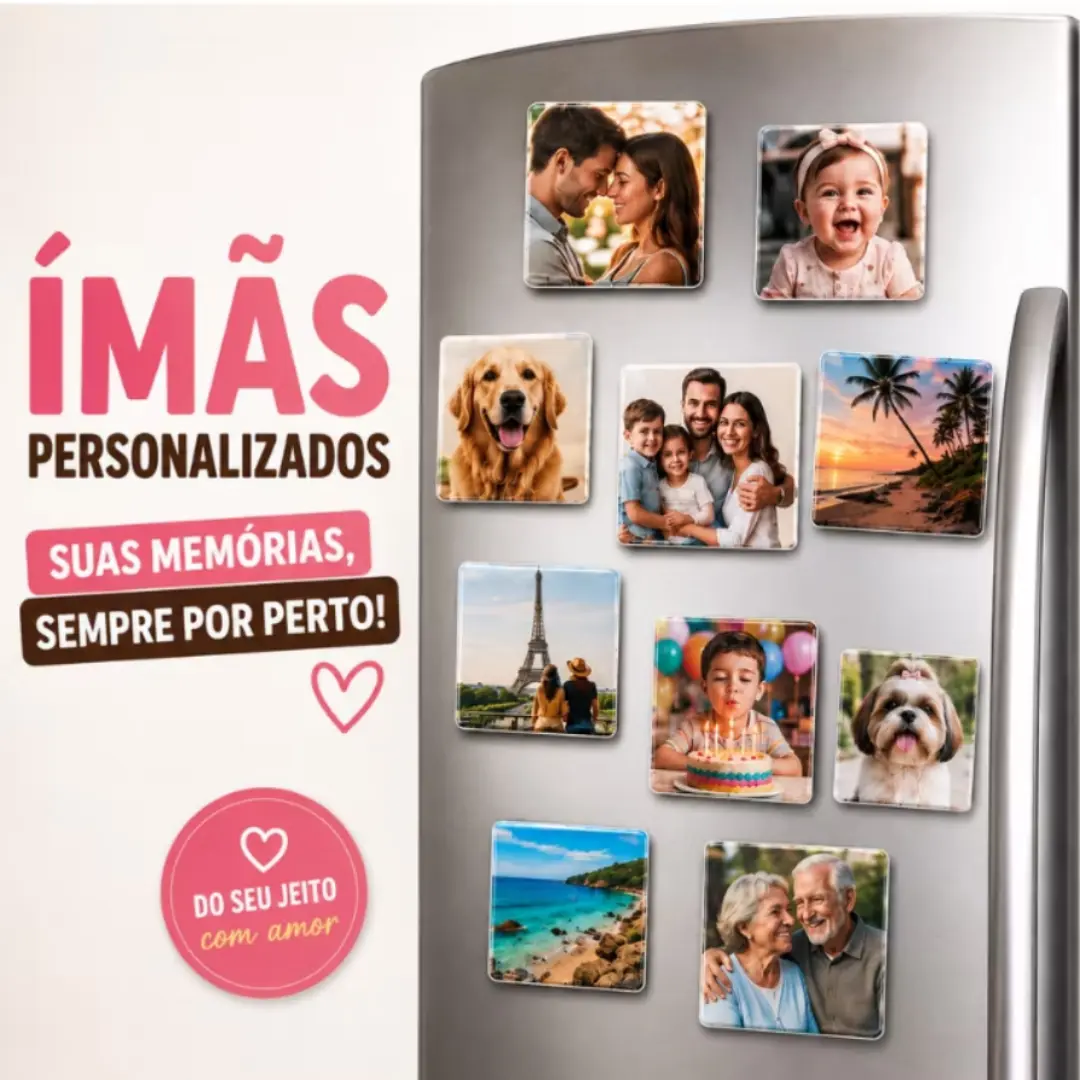 Kit ímãs de geladeira com foto 5×5 cm — foto 3
