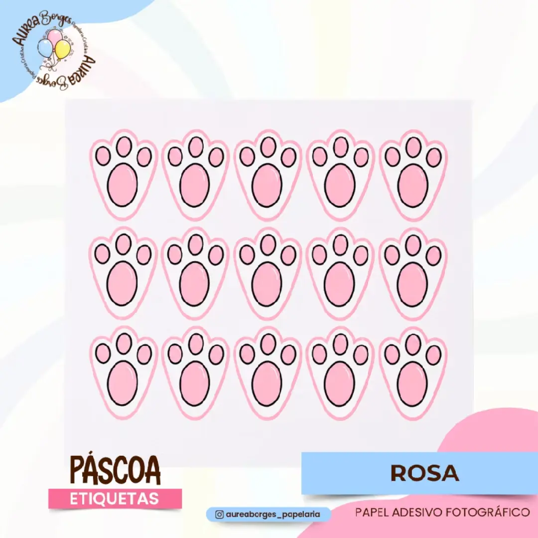 Adesivos pegadas de coelho Páscoa — 50 un. — foto 4