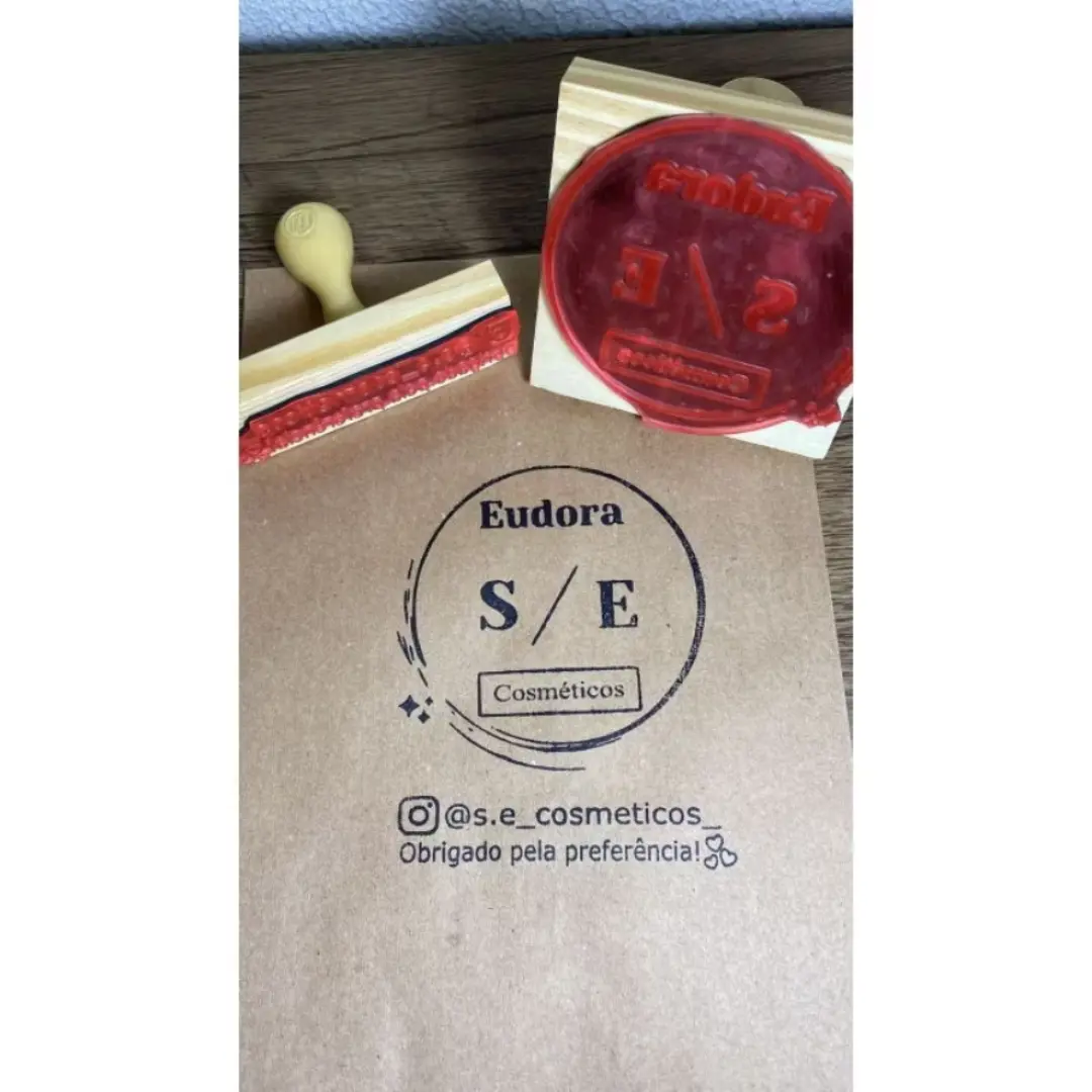 Kit carimbo logo + rede social + almofada — foto 5