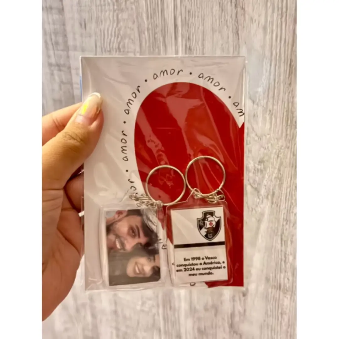 Chaveiro acrílico — foto de um lado e time do outro — foto 4
