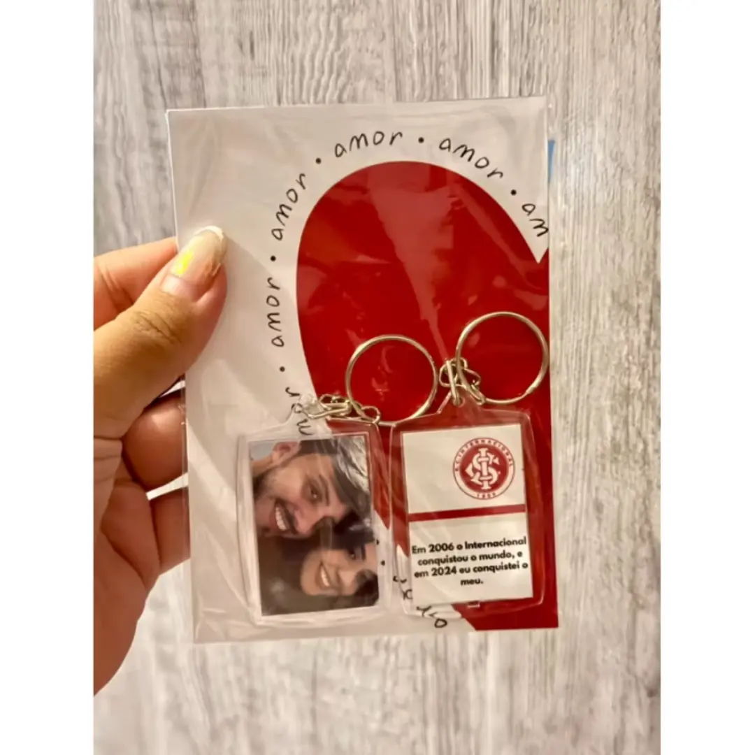 Chaveiro acrílico — foto de um lado e time do outro — foto 5
