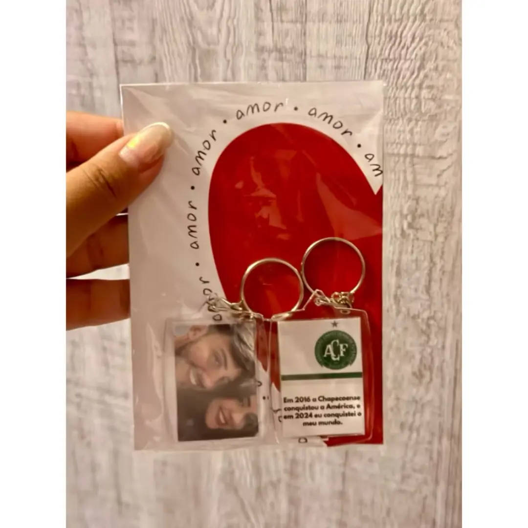 Chaveiro acrílico — foto de um lado e time do outro — foto 21
