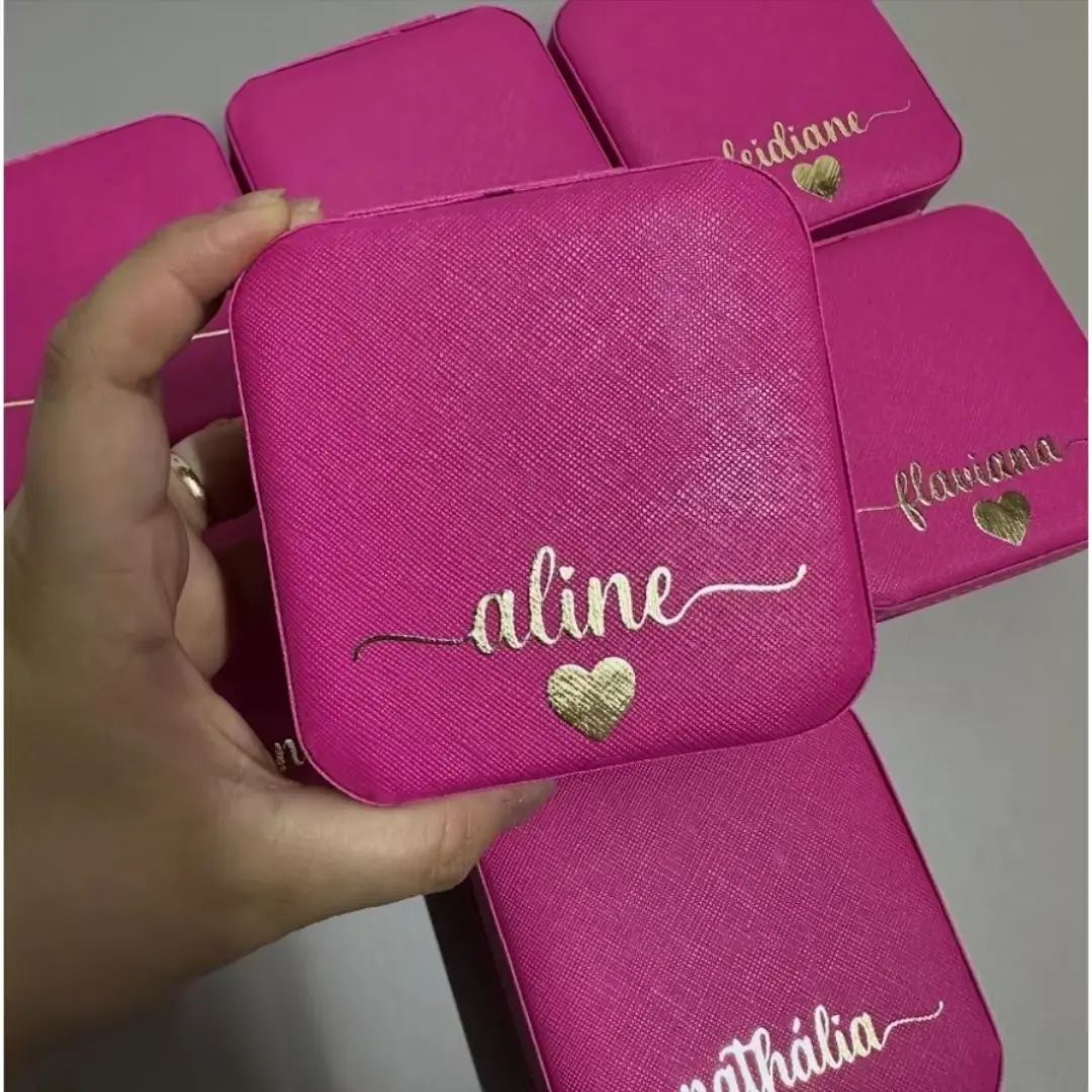 Kit porta-joias 10×10×5 cm com nome — lembrancinha — foto 2