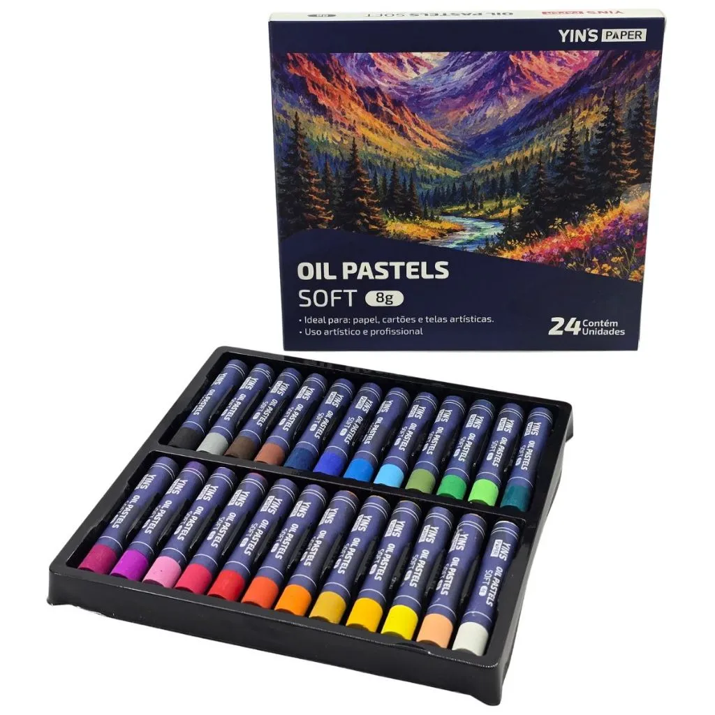 Giz pastel oleoso Yins Paper 24 cores 8 g