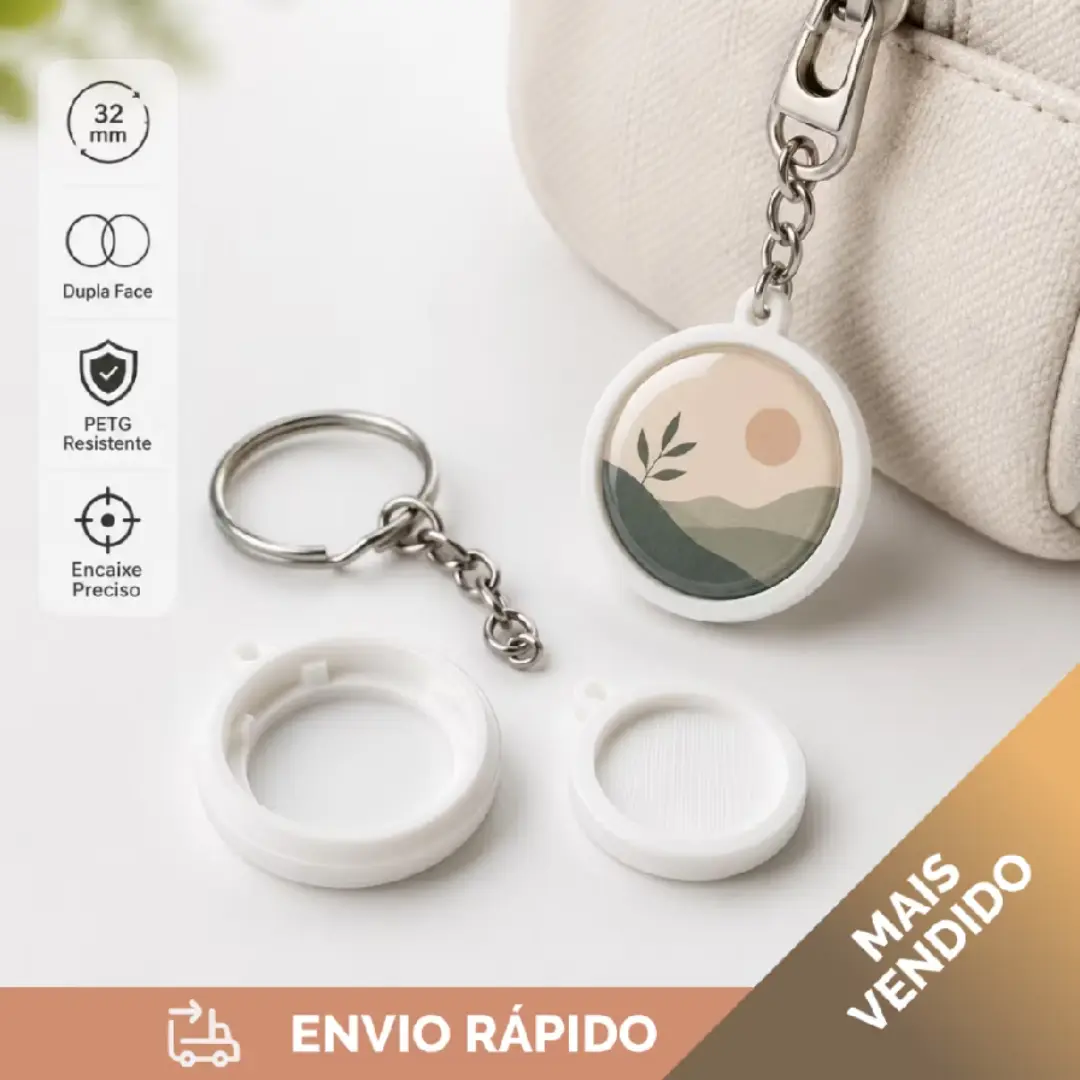 Base dupla 32 mm para chaveiro de botton — foto 4