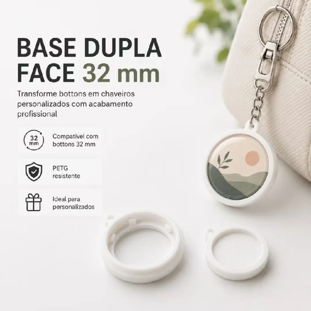 Base dupla 32 mm para chaveiro de botton — foto 5