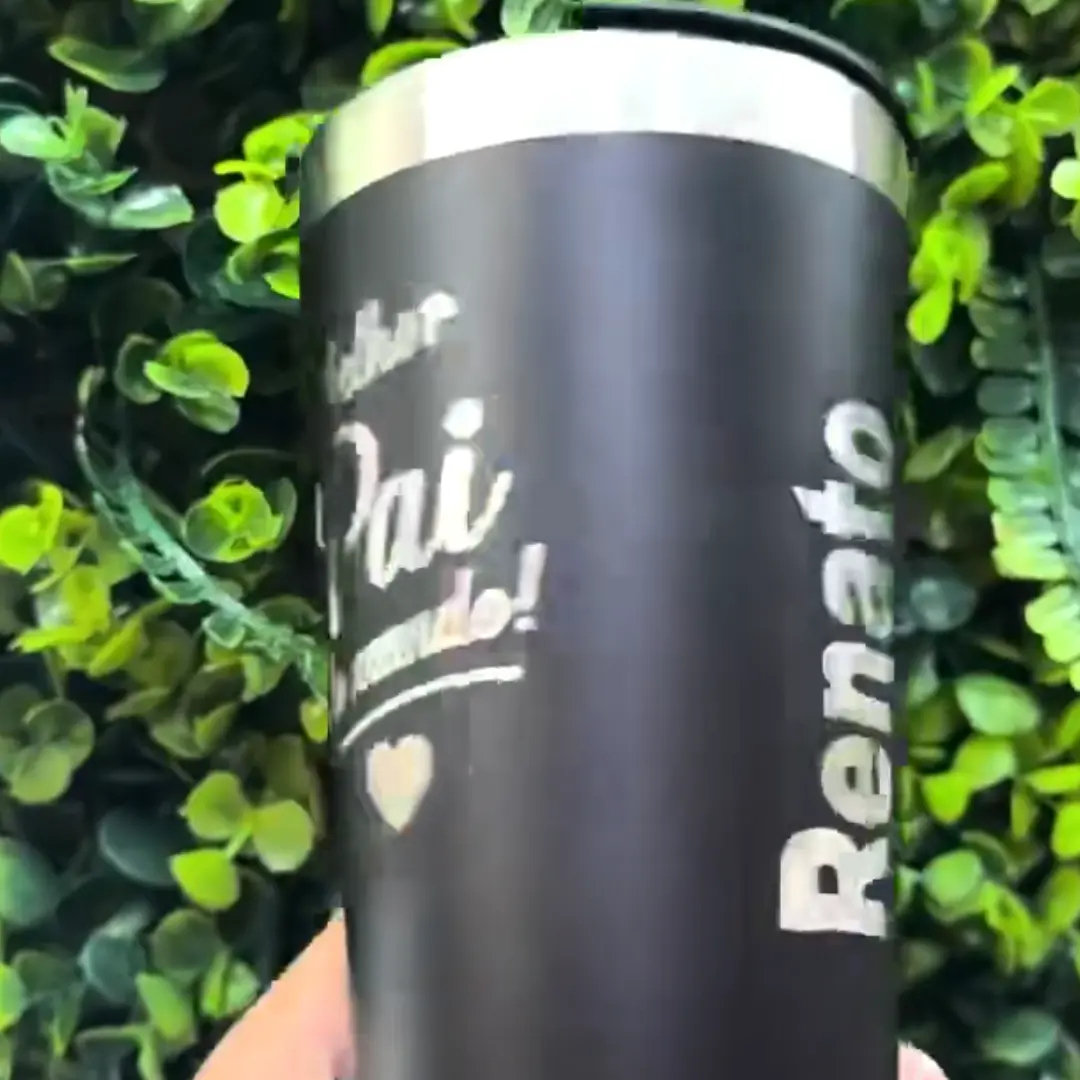 Copo térmico 473 ml “Melhor Pai” com nome — foto 2