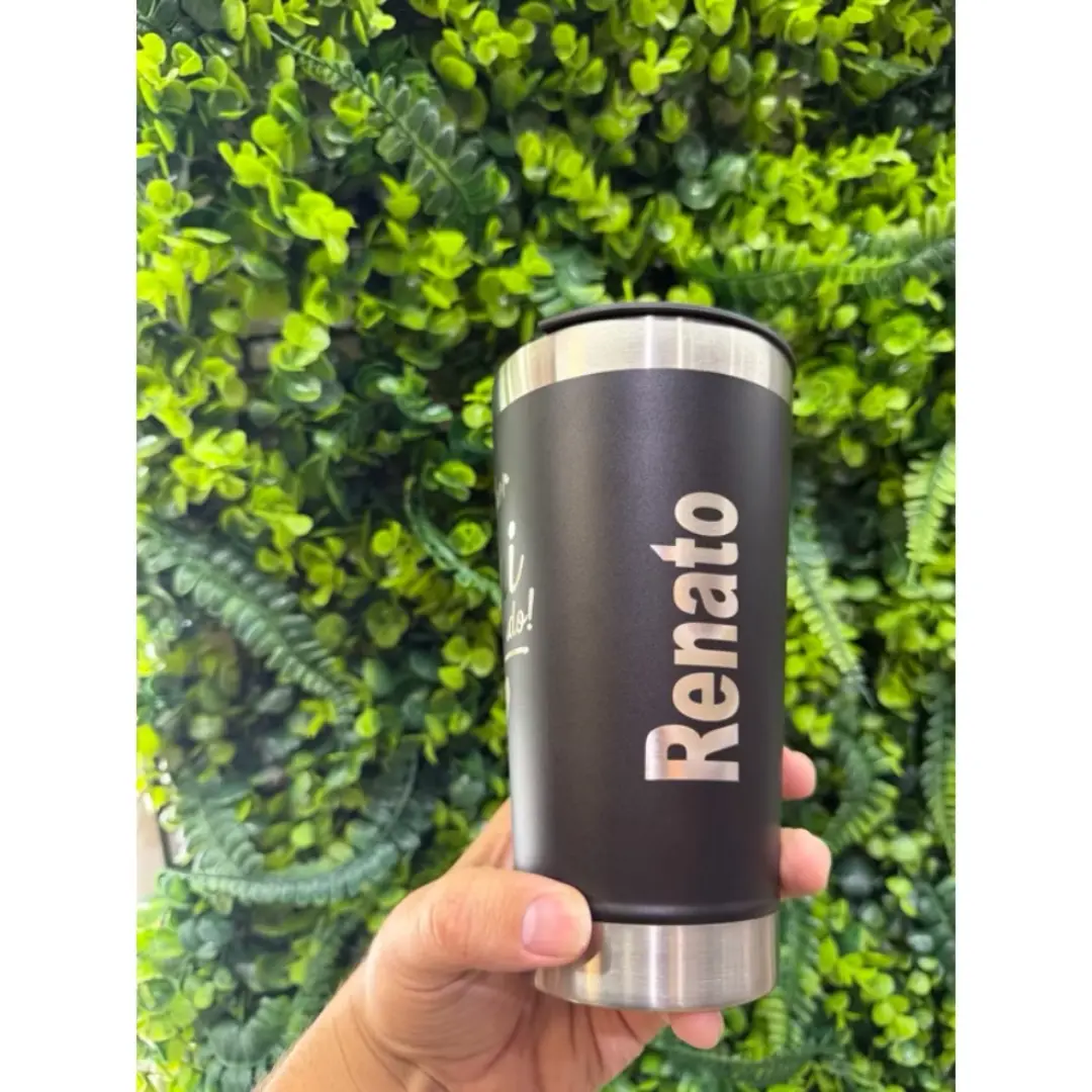 Copo térmico 473 ml “Melhor Pai” com nome — foto 5
