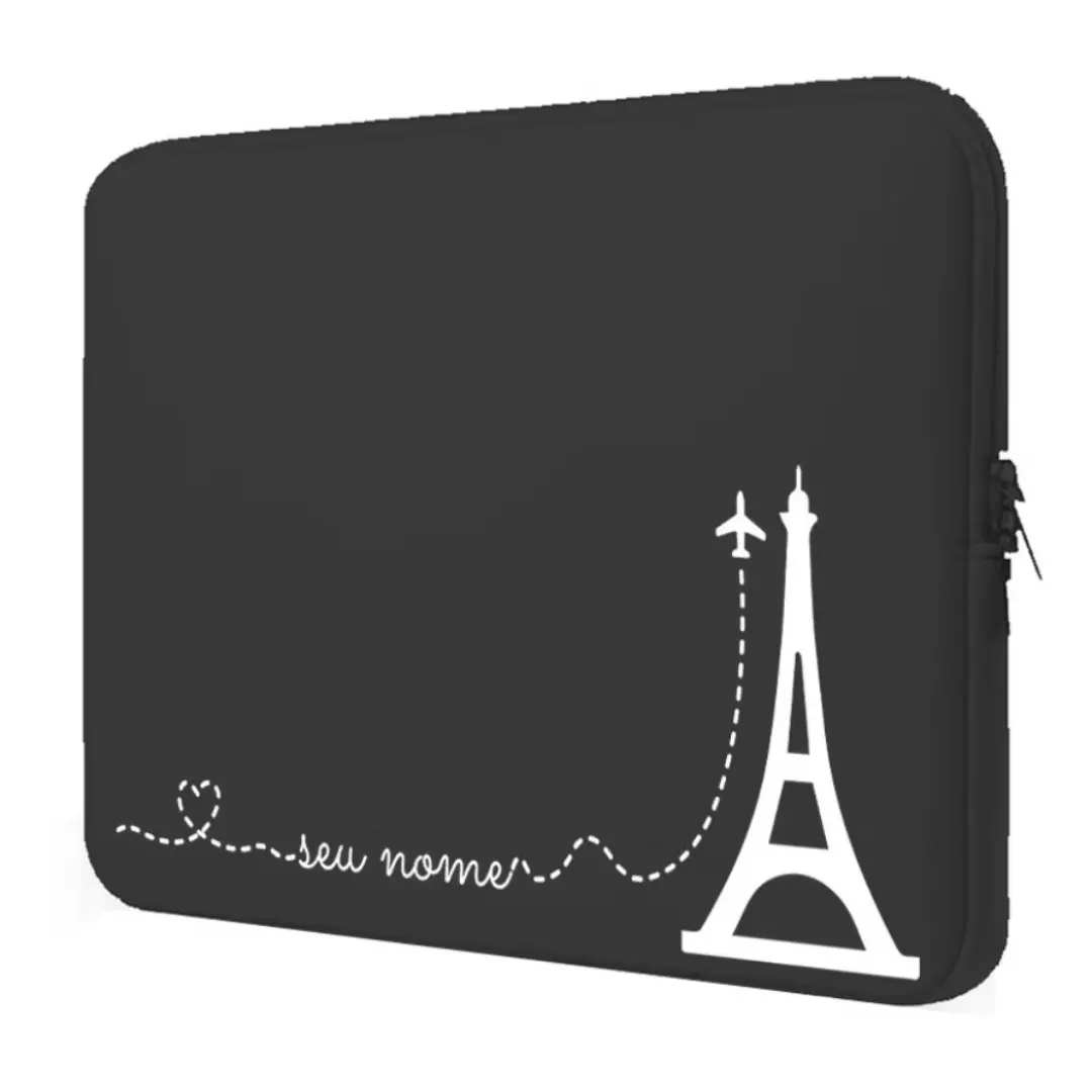 Capa de notebook neoprene personalizada — tema Love Paris — foto 2