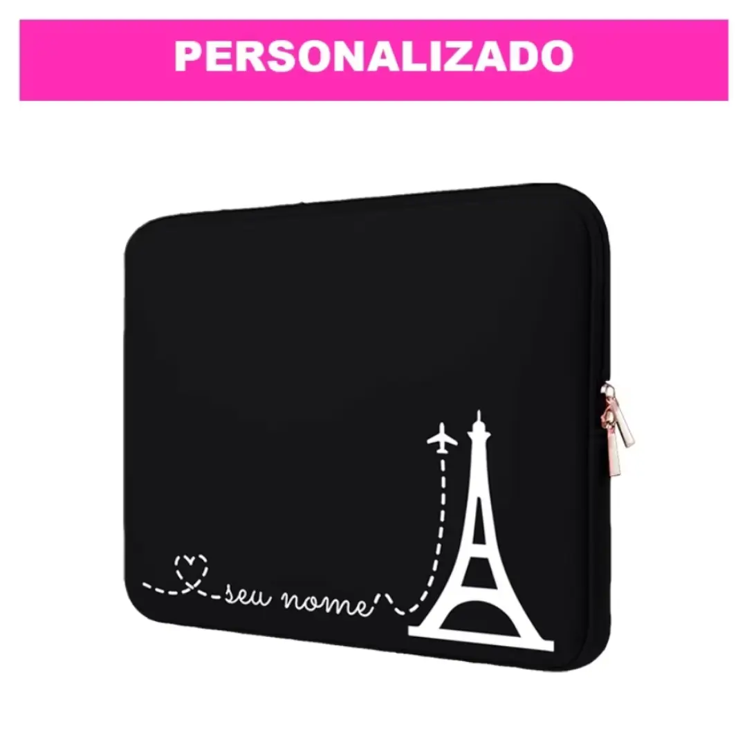 Capa de notebook neoprene personalizada — tema Love Paris — foto 7