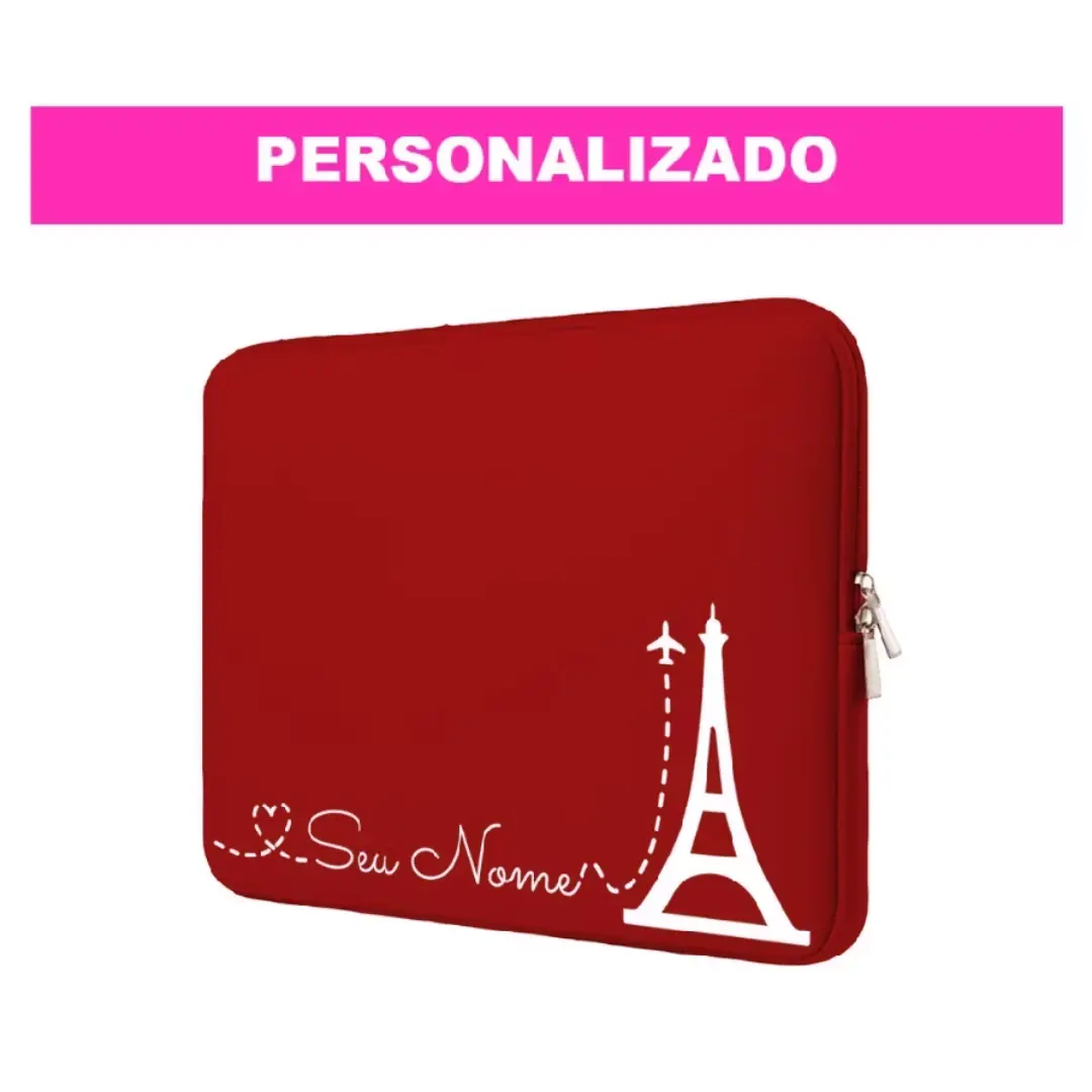 Capa de notebook neoprene personalizada — tema Love Paris — foto 8