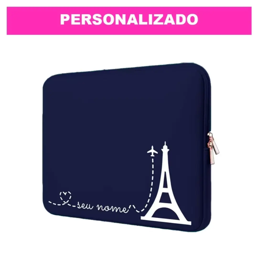 Capa de notebook neoprene personalizada — tema Love Paris — foto 10