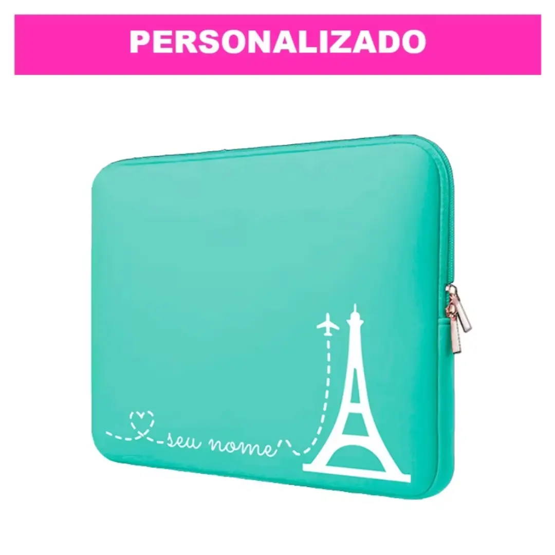 Capa de notebook neoprene personalizada — tema Love Paris — foto 11