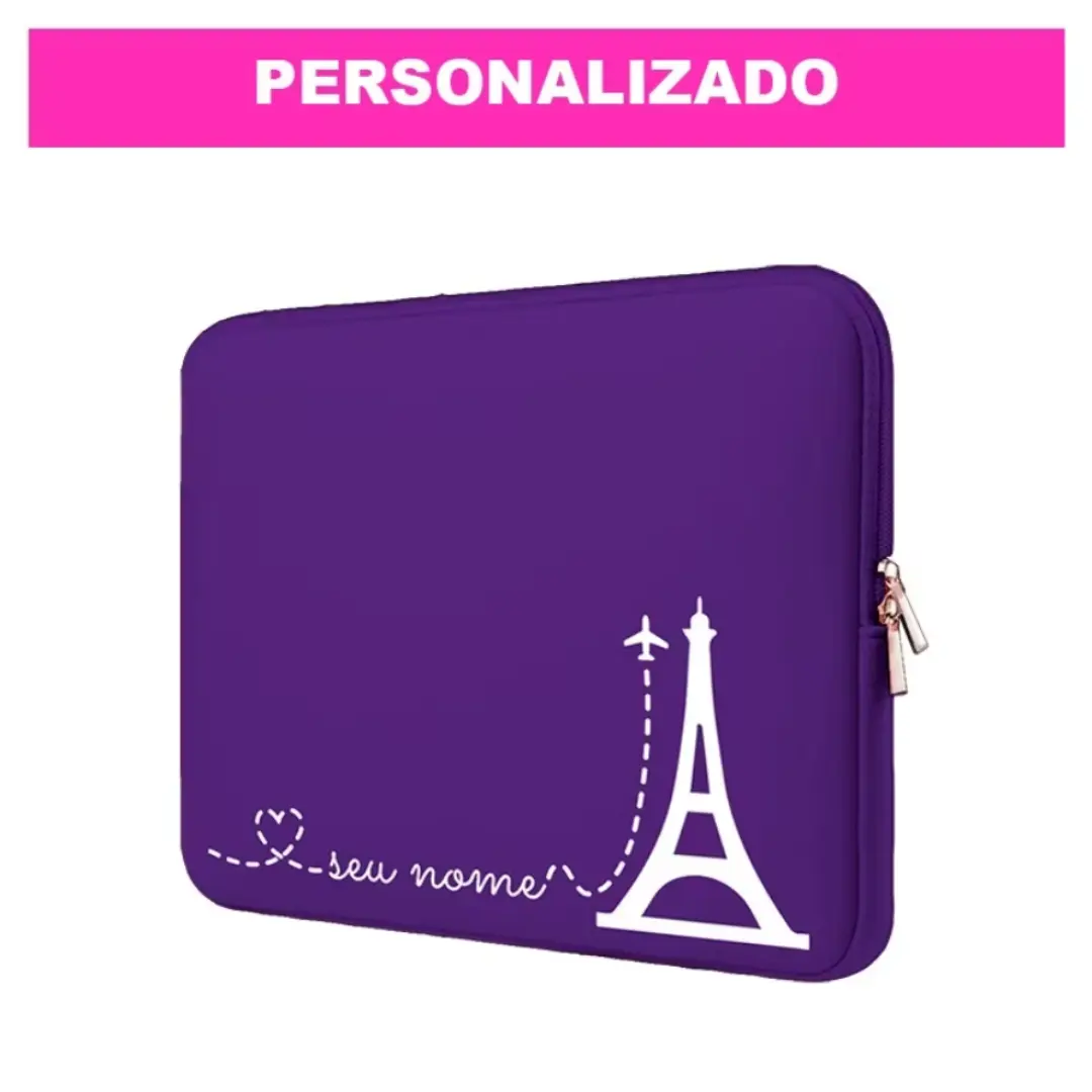 Capa de notebook neoprene personalizada — tema Love Paris — foto 12