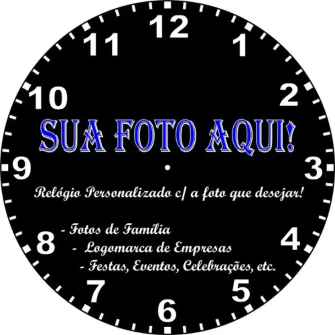 Relógio de parede personalizado com foto, pet ou logo — 24 cm — foto 2